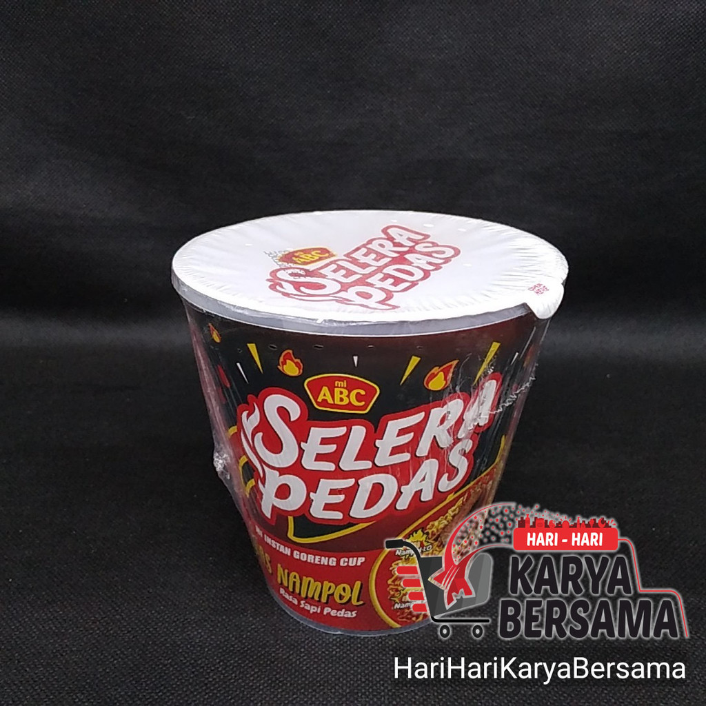 

MIE INSTAN ABC CUP MI GORENG PEDAS NAMPOL RASA SAPI PEDAS 80GR