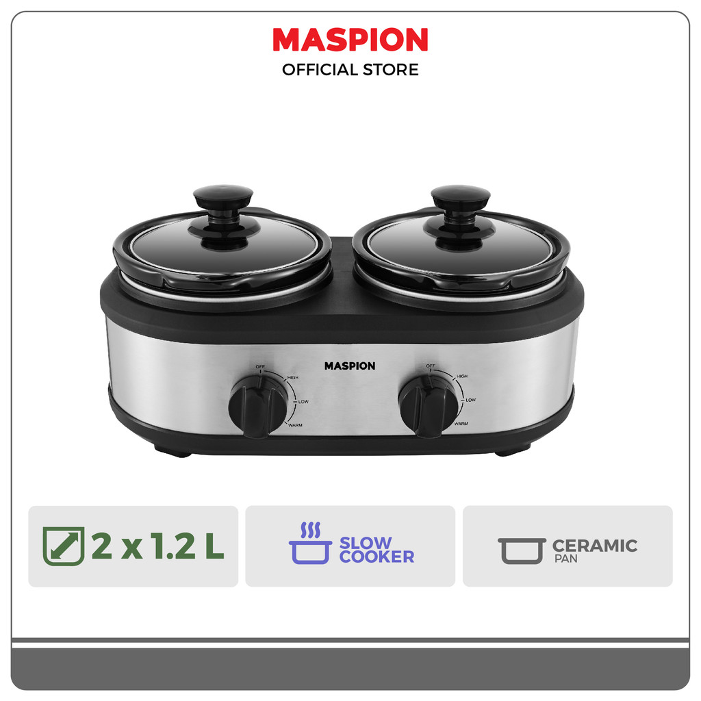 Maspion Slow Cooker Magic Cooker Double Tube 1.2 Liter MSC-2215