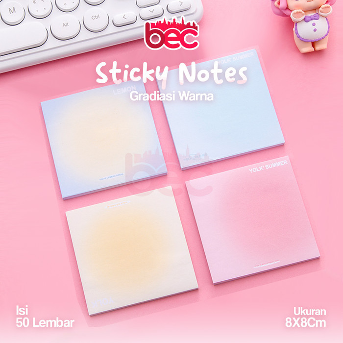 

[BEC] Sticky Notes Gradasi Warna Aesthetic Lucu Polos 50 Lembar | Memo Tempel Gradasi Warna-Warni 50 Lembar | Tempelan Kertas Catatan Memo - Biru