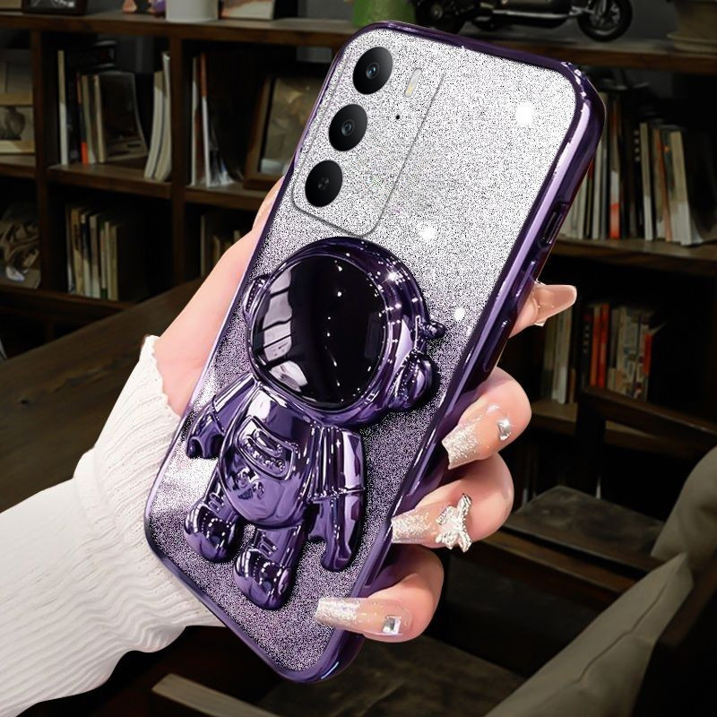 Casing OPPO A7X AX7 F9 Pro Realme 2 Pro C75 Flash Powder Gradient Plating transparent soft Back cove