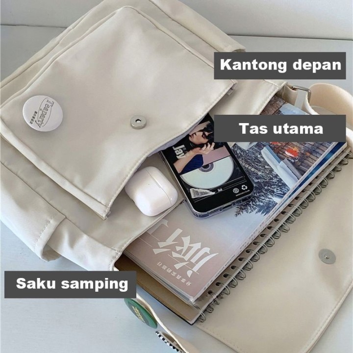 Tas Bahu Kanvas / Tas Bahu Wanita / Tas Bahu Berkapasitas Besar / Tas Bahu Kanvas Murah / Tas Bahu