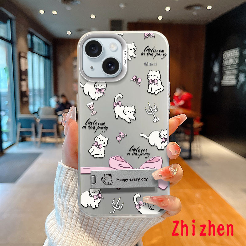 Cute Bow Kitten Phone Case with Mirror Effect Is Suitable for IPhone 13，IPhone 13 PRO，IPhone 13 PROM