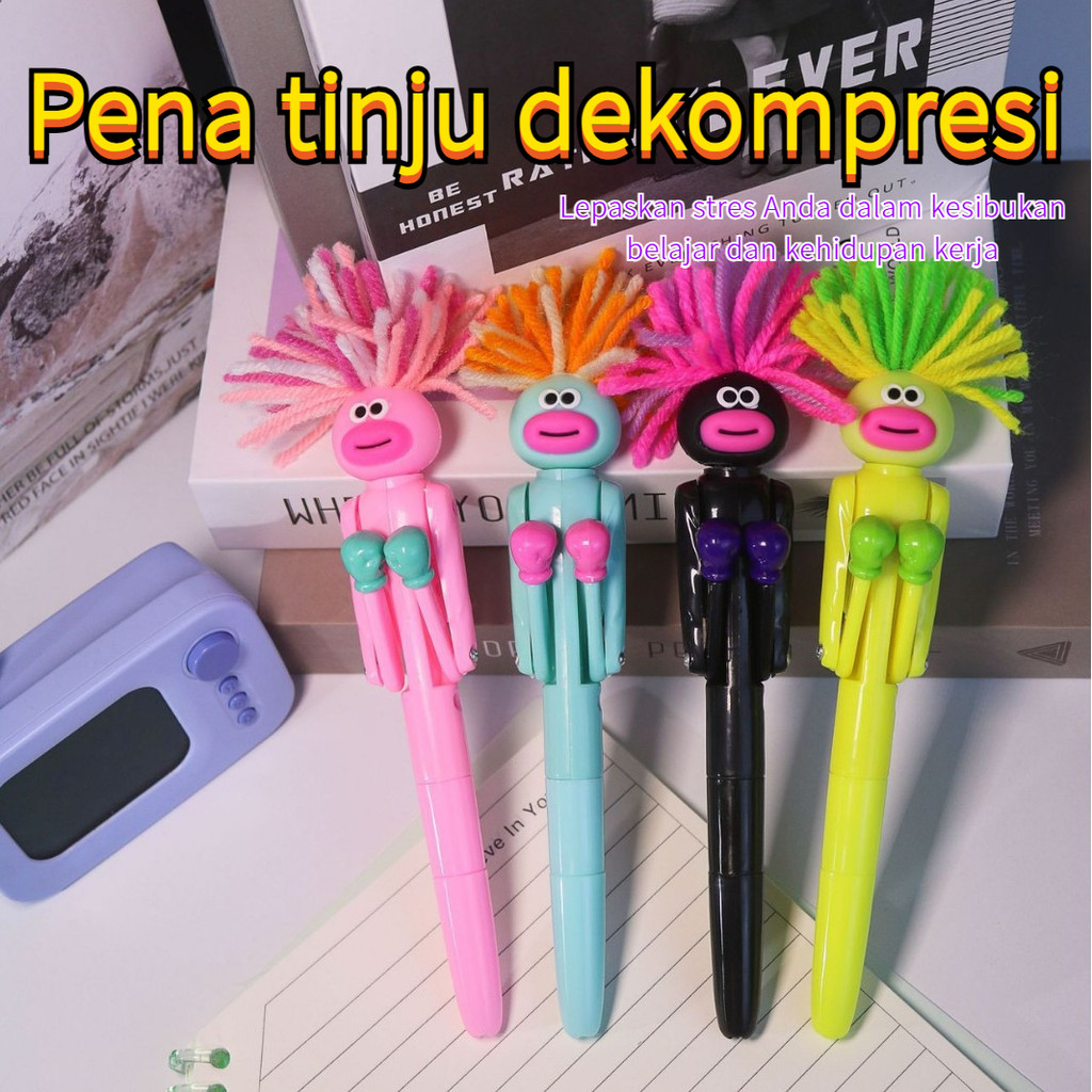 

Pena Tinju Pria Berbulu Goreng Pena Bantuan Tekanan Kreatif Pena Pulpen Kartun Pulpen Gel Tampilan Bagus Pelajar Hadiah Mainan Lucu