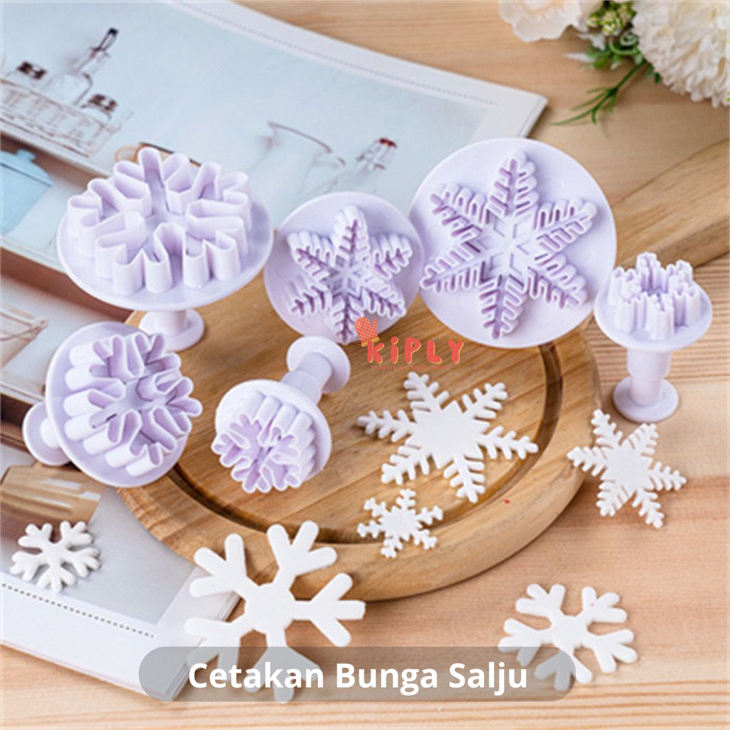 

(3 Pcs)Cetakan Bunga Salju/ Cookie Cutter Stamp Snow Merry Christmas/Cetakan Kue Natal