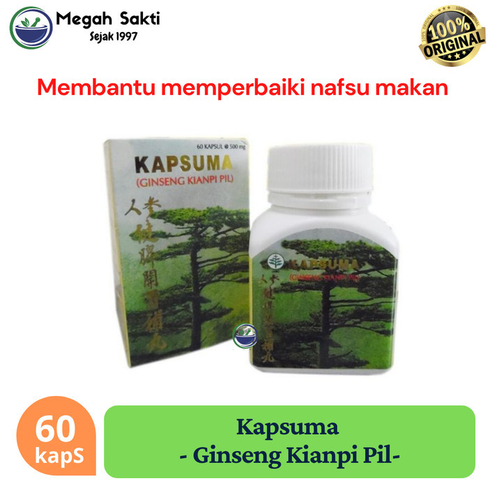 

ORIGINAL 100% Kapsuma Ginseng Kianpi Pil - Penambah Nafsu Makan dan Berat Badan BPPOM