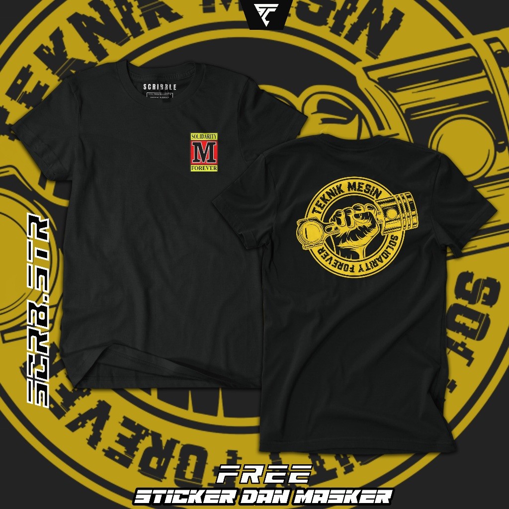 Baju Kaos Teknik Mesin | Kaos Pria Dewasa Team Teknik Mesin | Kaos Teknik Mesin  Solidarity Indonesi