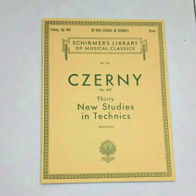 Czerny op.849 op.740 Thirty new Studies in Technics terbitan Schirmers Library buku piano original
