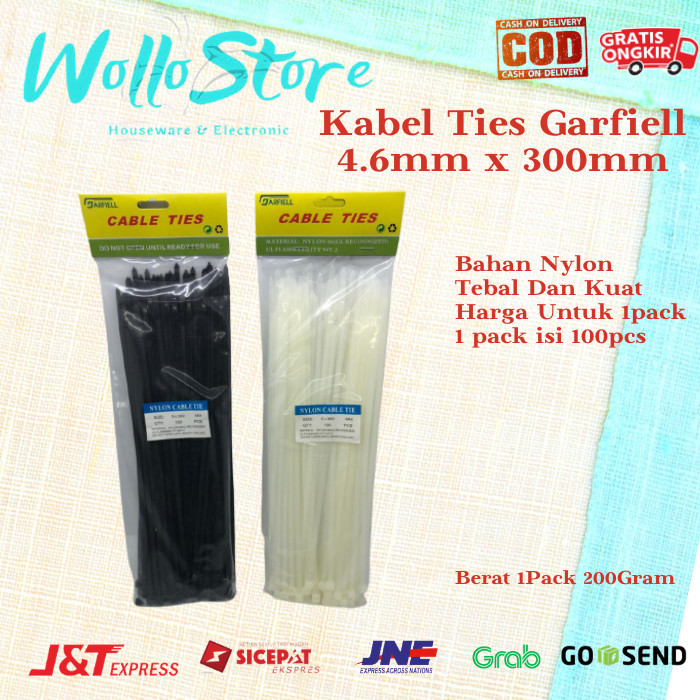 

⭐BISA COD⭐ Kabel Ties 30cm x 4.6mm Nylon Tebal Garfiell 30cm Garfiell P