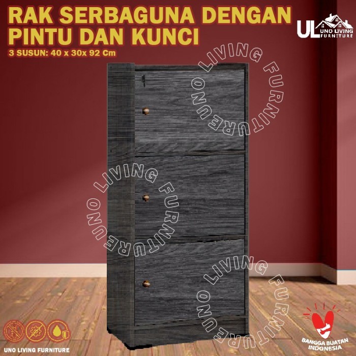 

⭐BISA COD⭐ JTR LEMARI RAK BUKU SERBAGUNA 3 4 5 SUSUN DENGAN PINTU DAN KUNCI RSG 3 SUSUN, Sonoma Cream