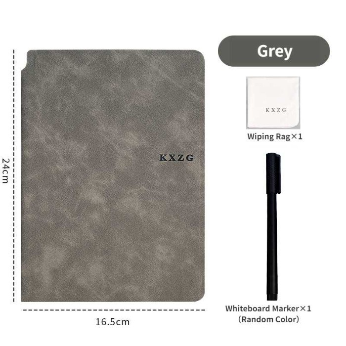 

Papan Tulis Portable Lipat Mini Size A5 Whiteboard Cover Kulit Pu Leather White Board dan Spidol - Gray