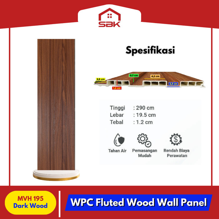 3D Fluted Wall Panel | WPC Wood Wall Panel MVH195 Mevvah