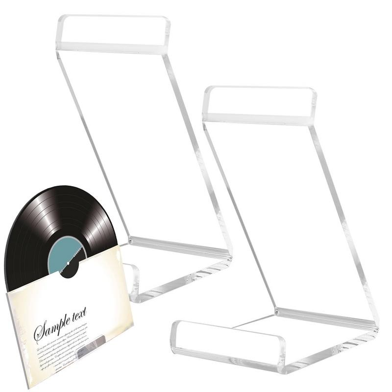 

2PCS Vinyl Record Tabletop Display Stand, Now Playing Clear Acylic Music Album LP Cover Desktop Display Holder