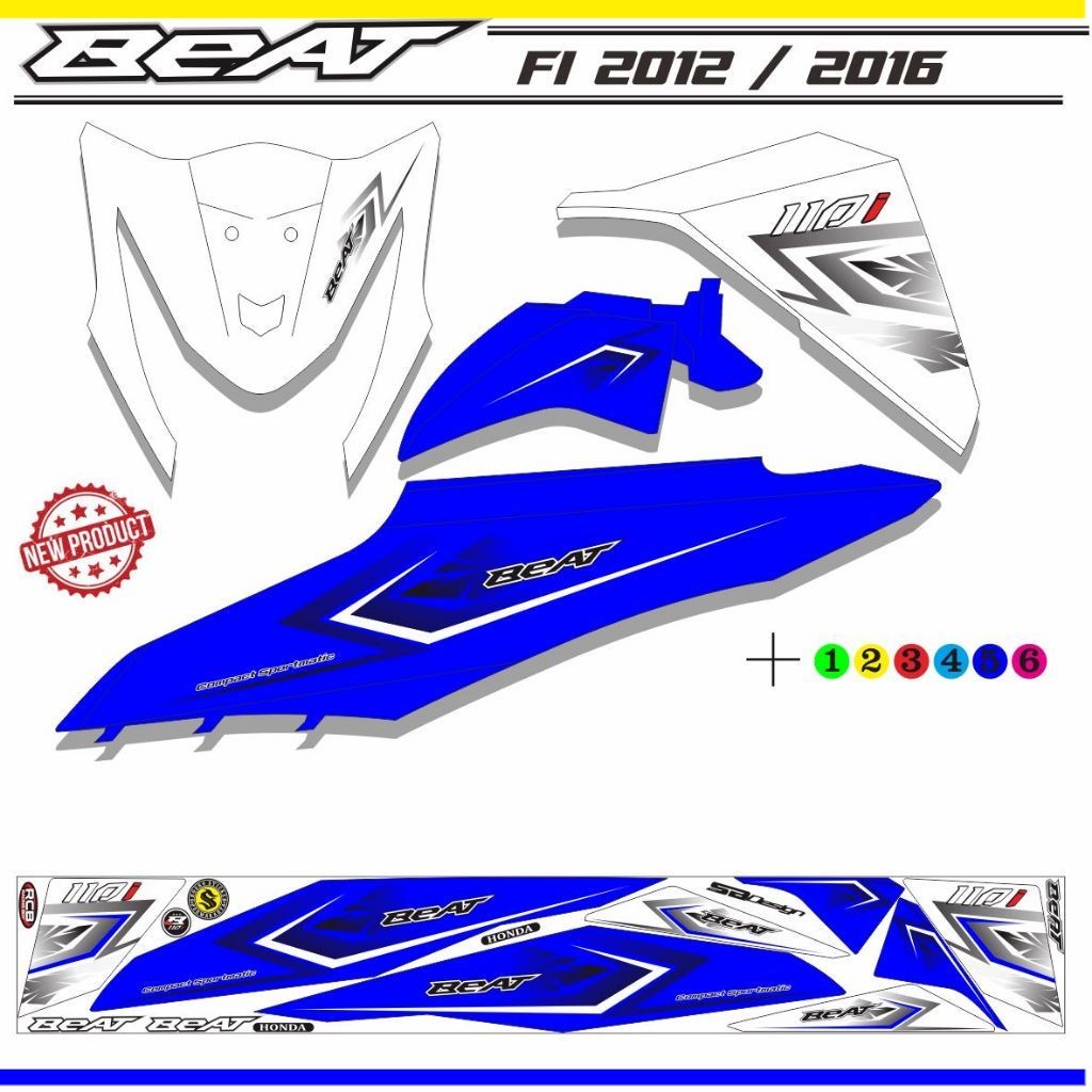 STRIPING VARIASI STICKER HONDA BEAT FI MOTIF RACING SIMPLE KEREN MURAH / STRIPING