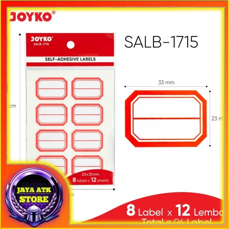 

Label Sticker SALB-1701- SALB-1715 Self Adhesive Labels Stiker Tempel Kotak Isi 12 Sheets