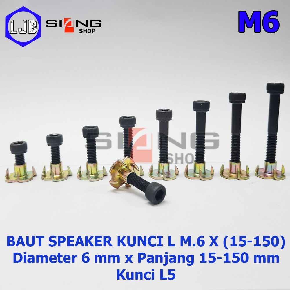 Baut Speaker Cakar Baut L M6 panjang 15 sd 120mm