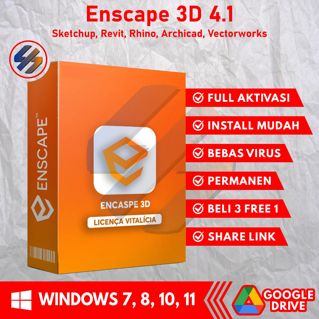 Enscape 3D 4.1 Sketchup, Revit, Rhino, Archicad, Vectorworks || WIN || SOFTWARE