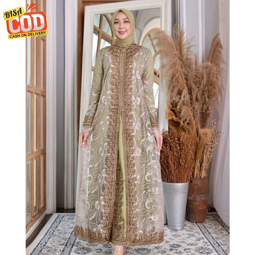 GAMIS MAXI CEMPAKA AULIA/GAMIS KONDANGAN LEBARAN/GAMIS BROKAT/DRESS KONDANGAN TERBARU 2022/GAUN PEST