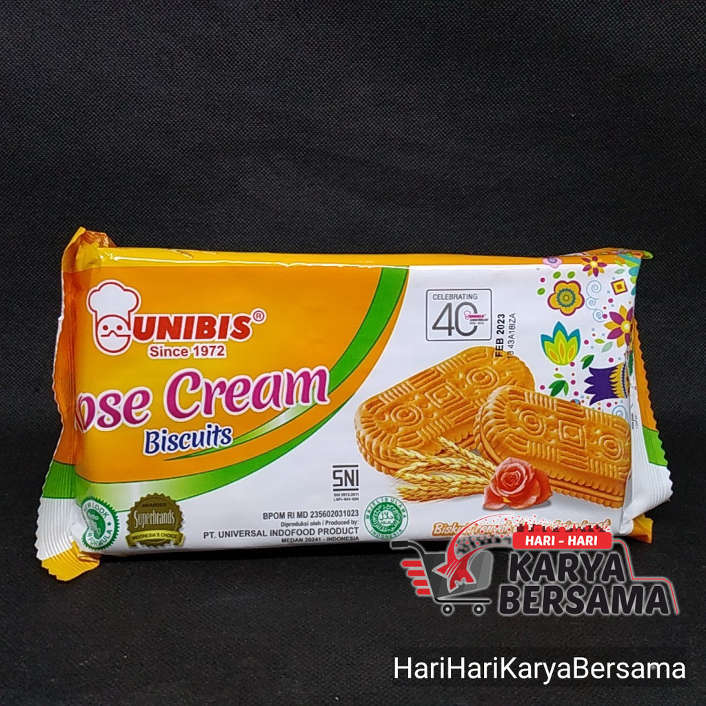 

MAKANAN RINGAN BISKUIT UNIBIS ROSE CREAM 208GR