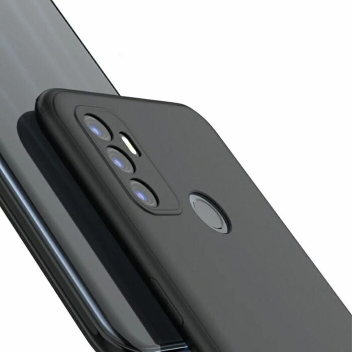 SoftCase Black Doff OPPO A53/A33/A32 Silikon Full Hitam Macaron Candy TPU 3D Full Karet Casing Handp