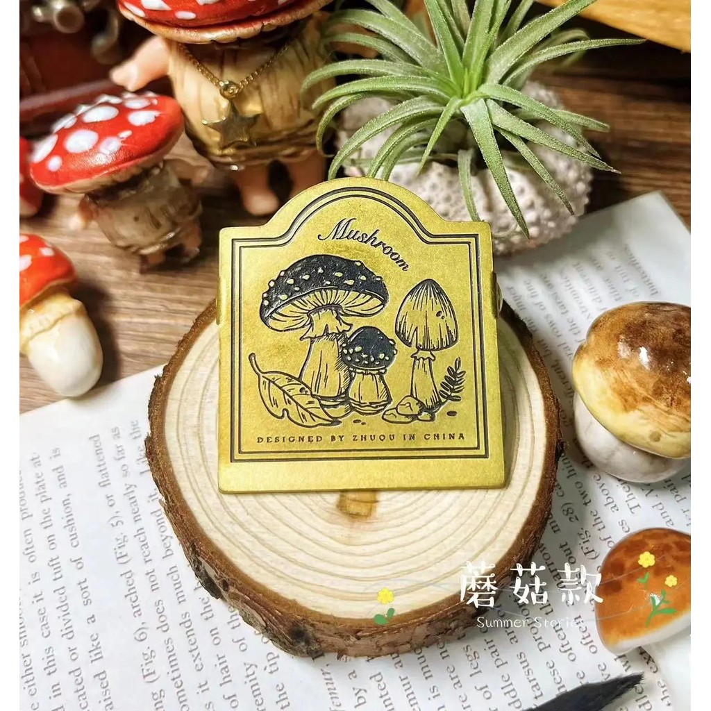

Vintage Mushroom TN Brass Paper Clips Journal Notebook Decoration Cute Shot Props Planner Stationary Reciepts Binder Clips