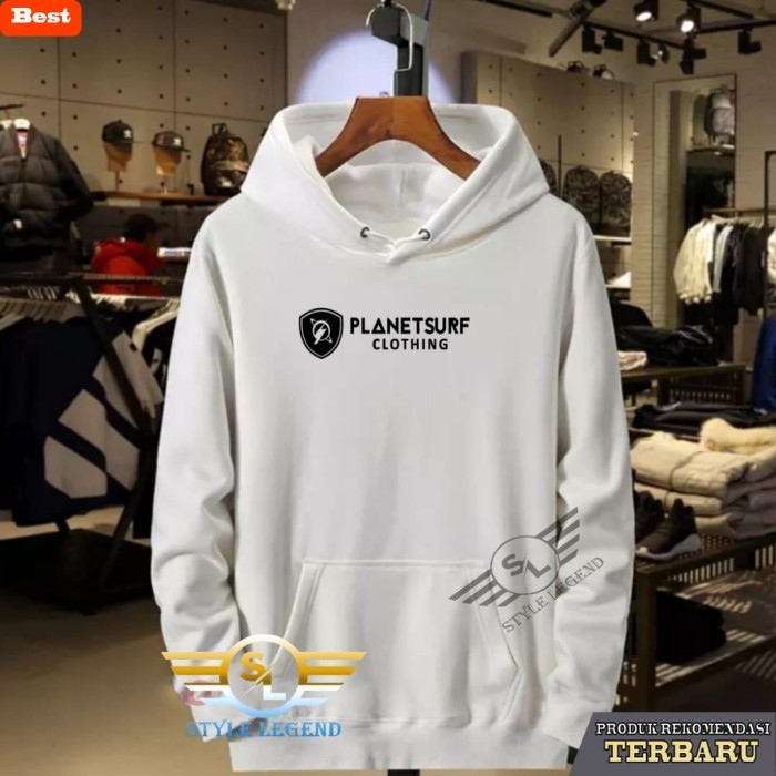 hoodie pria keren hoodie Planet Surf/jaket hoodie pria/wanita/ hodie distro Planet surf - S, Putih