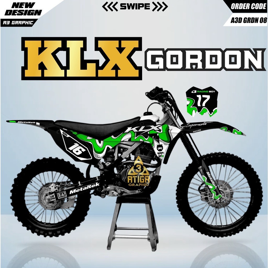 Decal KLX GORDON Supermoto klx lgordon full body decal klx gordon lama full body dekal klx gordon fu