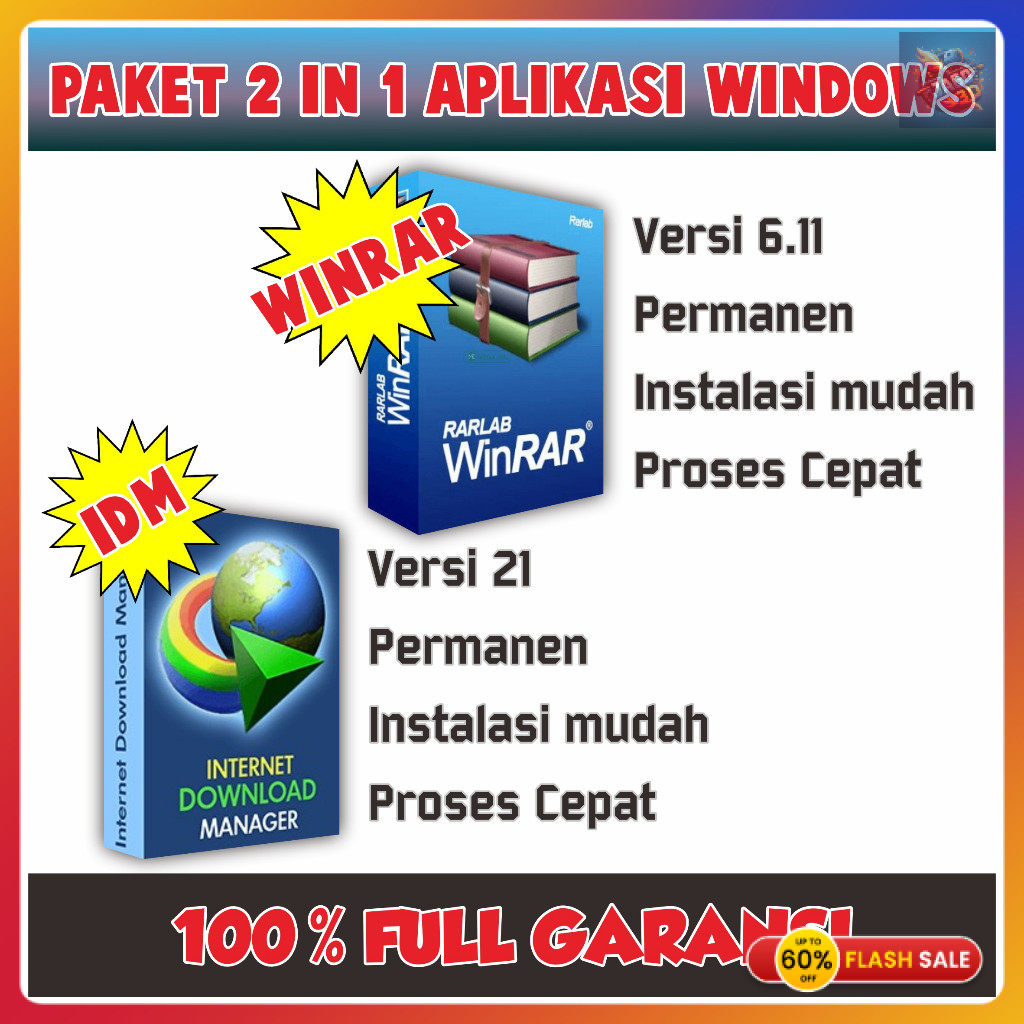 PAKET APLIKASI 2 IN 1 IDM & WINRAR FOR WINDOWS INCLUDE VERSI TERBARU