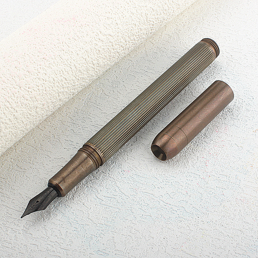 

Bronze antique color Metal Fountain Pen EF F Nib Writing Ink Pen with Converter School Office Supplies Stationery