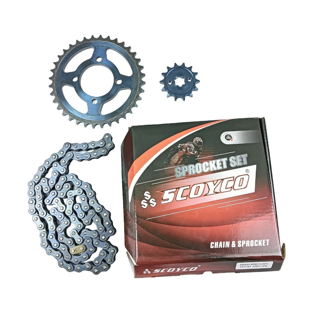 Rantai Gear Set Motor Suzuki Smash - Gir Set Smash New / Old , Shogun Original Scoyco sepeda motor