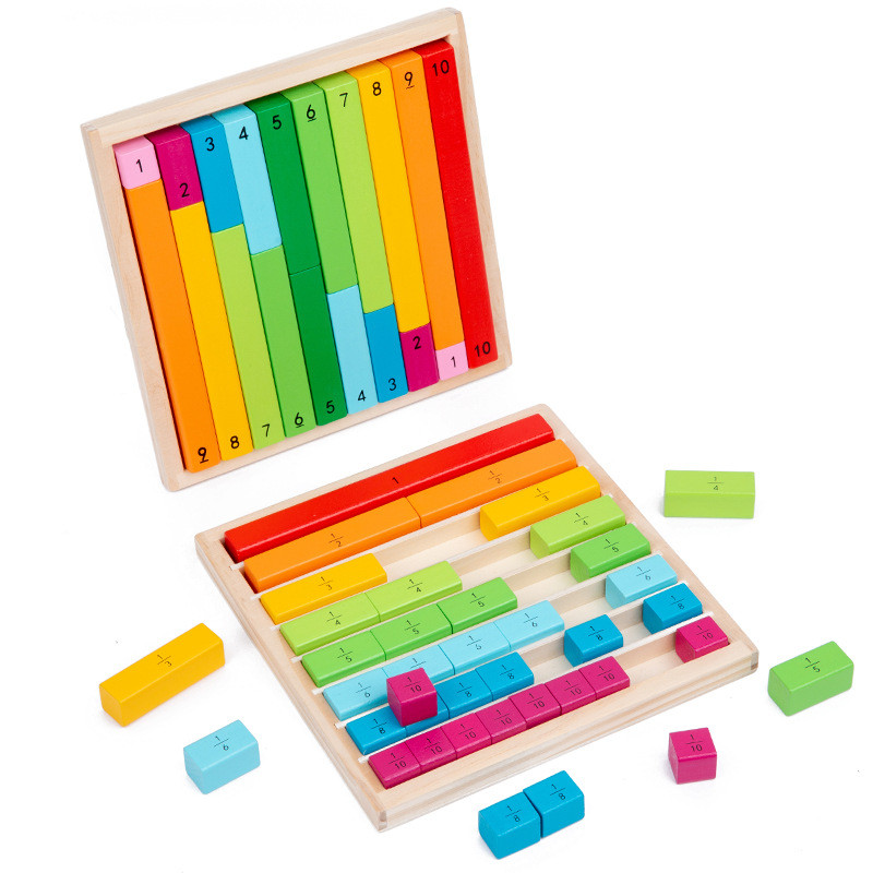 

Wooden Montessori Teaching Aids Math Toys Color Fraction Sticks Kindergarten Early Education Learning Educational Toys For Kids