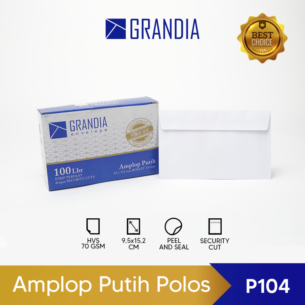 

Amplop Polos Putih GRANDIA isi 100 Lembar Dengan Lem Perekat - Envelope Kode 104 Kondangan Sumbangan 100L