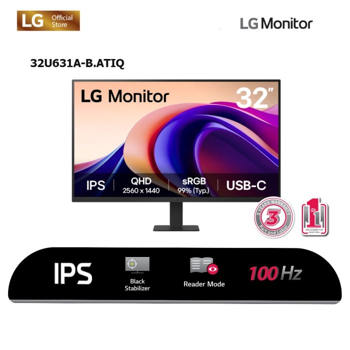 LG 32U631A-B 32” QHD IPS 100hz with USB-C