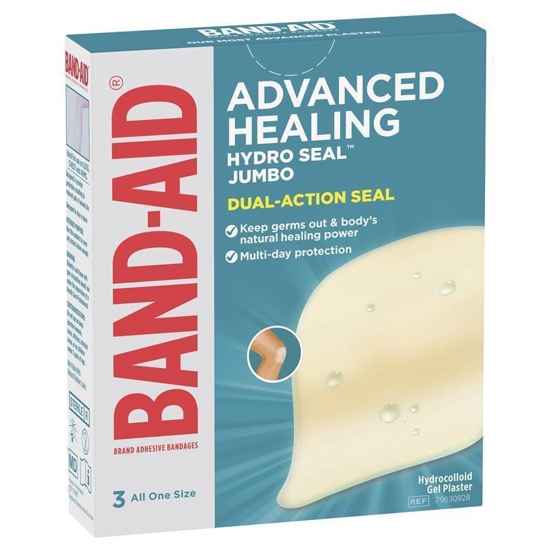 READY STOCK ORIGINAL Band-Aid Advanced Healing Hydro Seal Jumbo 3 Pack – Plester Luka Anti Air & Pen