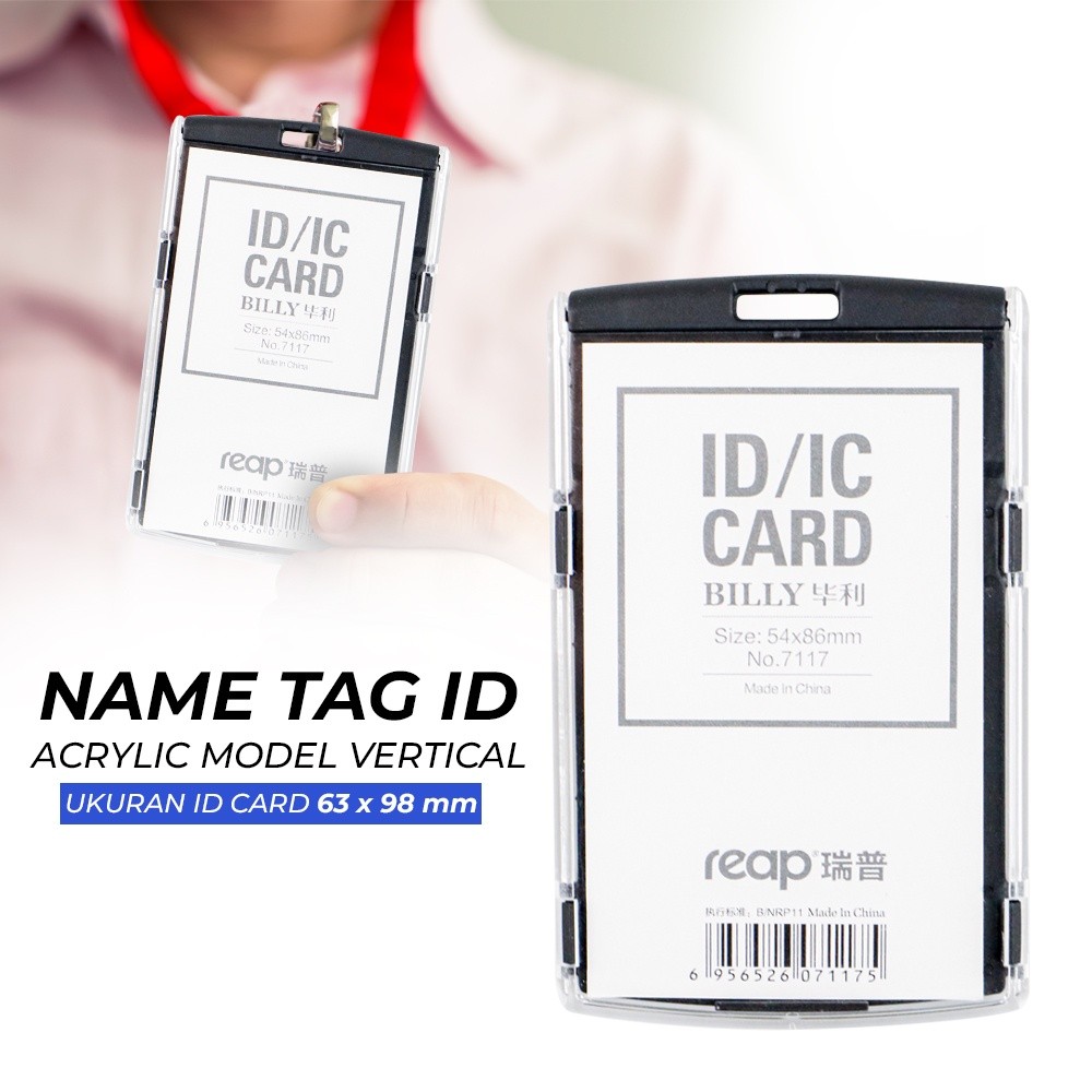 

Name Tag ID Acrylic Model Vertical - Black