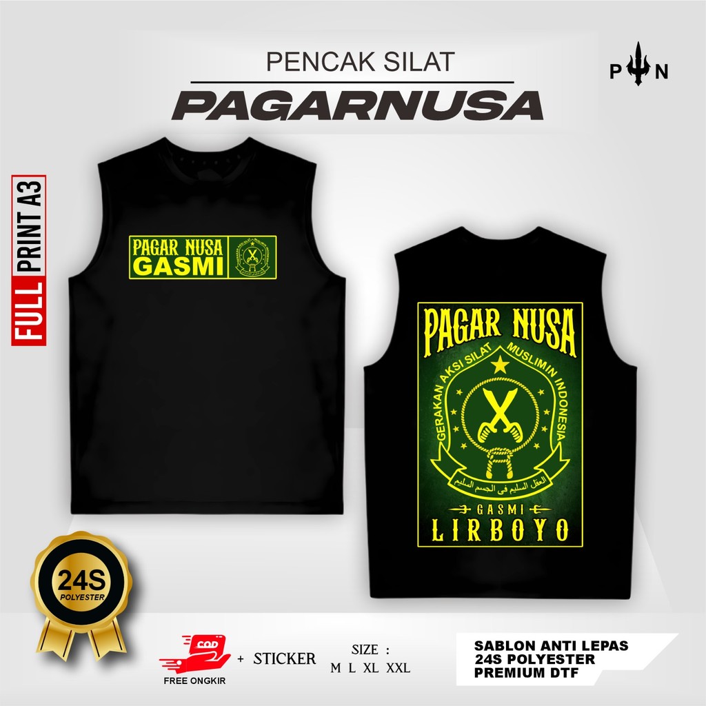 Singlet Pagar Nusa Gasmi Lirboyo Motif Warna Hijau Sablon Dtf Premium Tidak Mudah Luntur