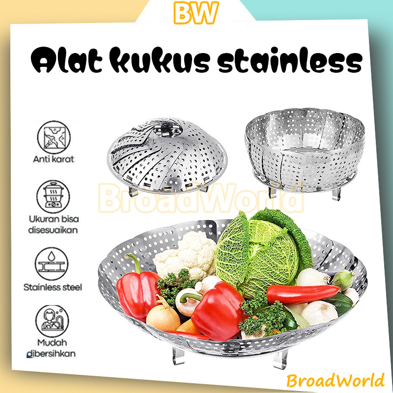 BW kukusan stainless flexible /steamer alat kukus serbaguna/Alat kukus stainless steamer flexible bu