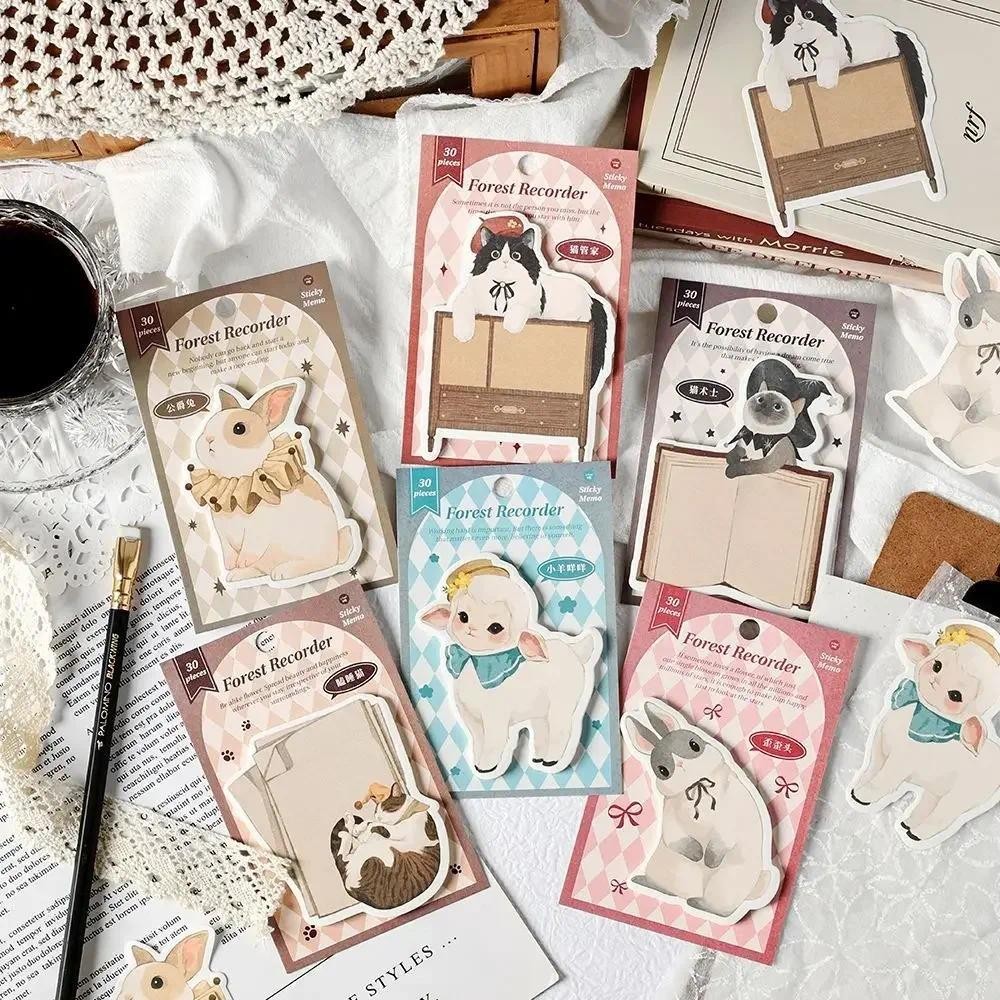 

30pcs Cute Animal-shaped Sticky Notes, Message Notepads, Sticky Notes, Student/office/home Use Notes