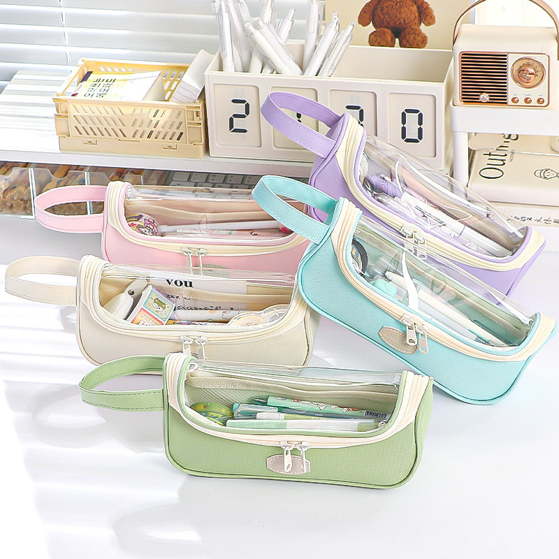 

Transparent Pencil Case Junior High School Students Super-large Pencil Case Student Pencil Case Simple High-value School Supplie