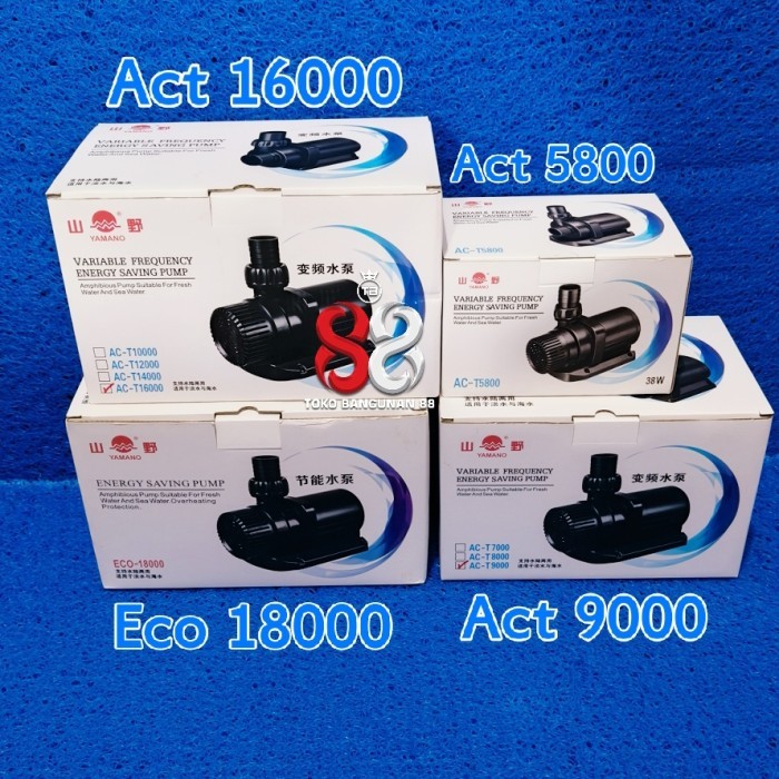 pompa kolam ikan aquarium yamano ACT 5800 || ACT 9000 || ACT 16000 | ECO 18000 ORIGINAL 100% - YAMAN