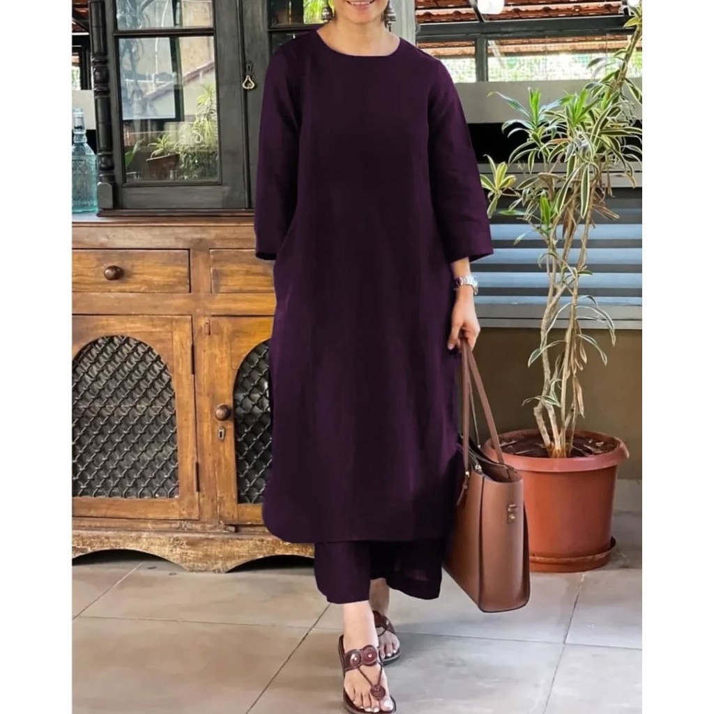 Baju Kasual Harian Oneset Tunik Santai Lebaran Eid Stelan Rayon Detelan Korean Style Kondangan Seyel