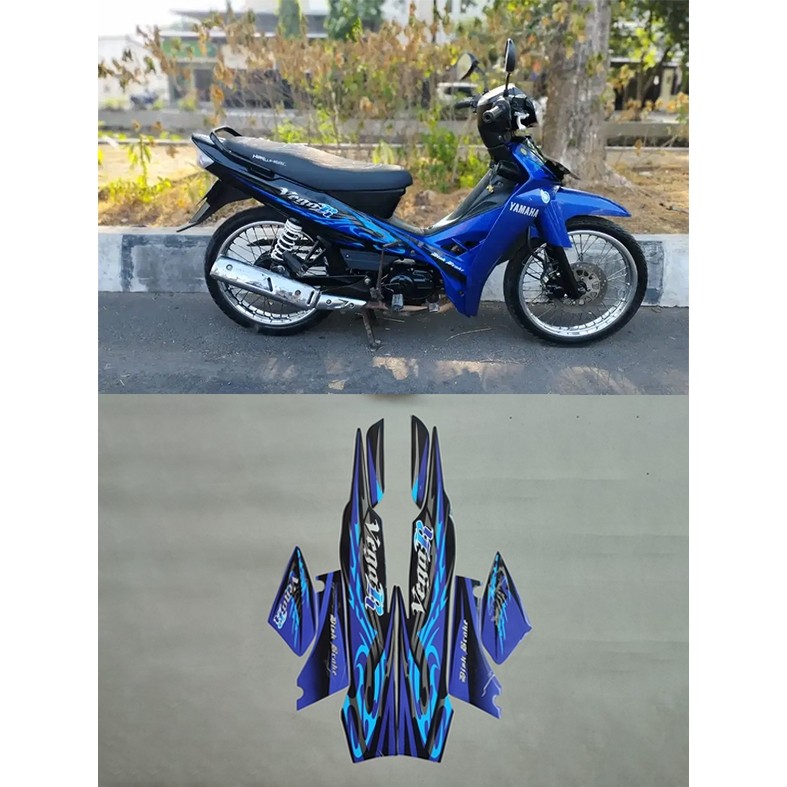 STRIPING STIKER STICKER LIS BODY MOTOR VEGA R NEW 2008 BIRU HITAM
