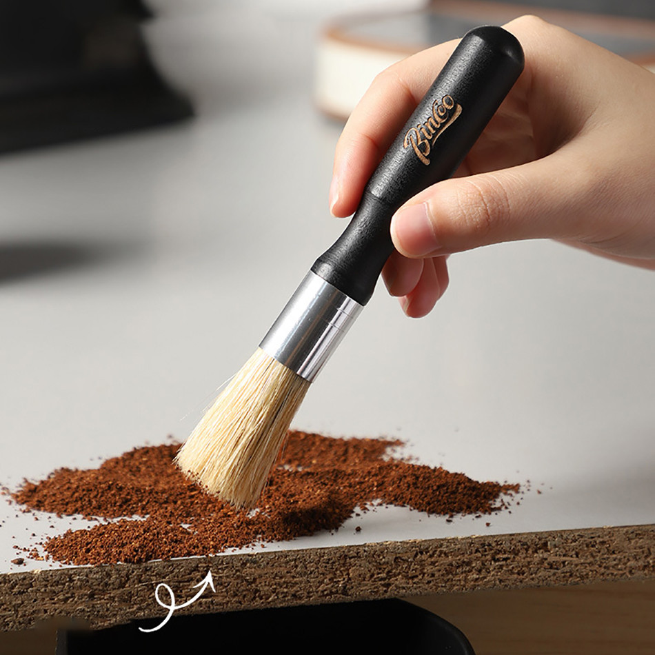 Vintage Coffee Brush Grinder Cleaning Tool Retro Barista Espresso Machine Cleaner Solid Wood Brush C