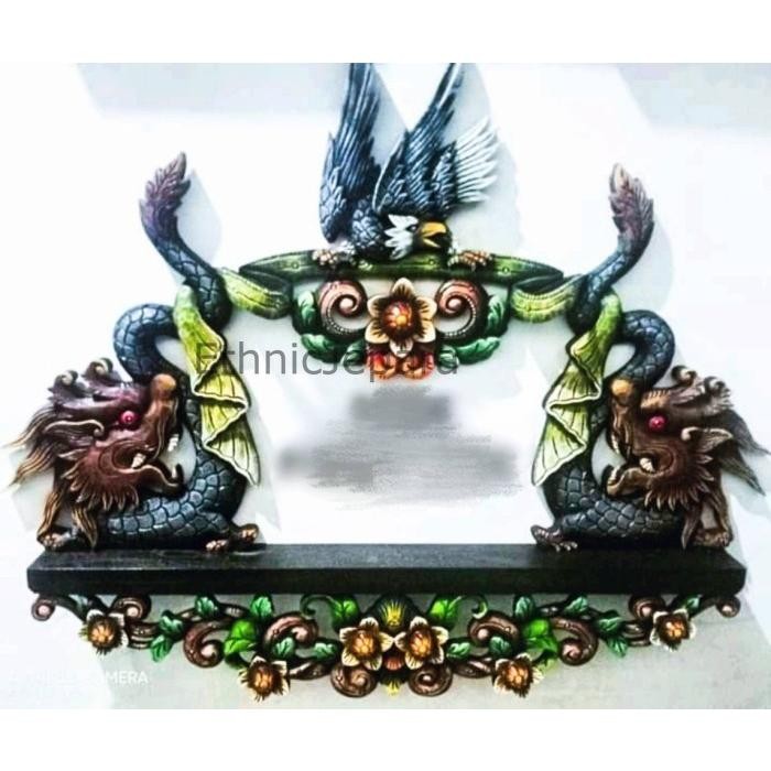 

jagrak Pusaka isi 2 ukir naga burung Kayu Jati Termurah Seindonesia EJ32423
