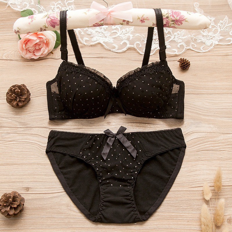 TERKINI TERMURAH Set Bra / BH pakaian dalam cewek wanita remaja bahan import korea seksi KR017 kawat