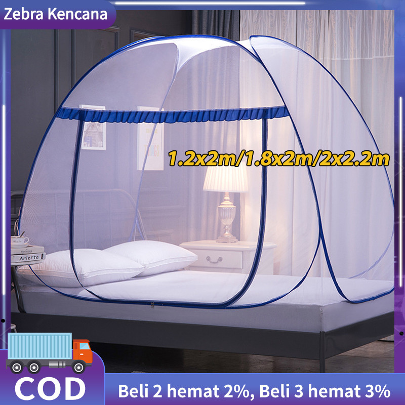 Kelambu Tenda Kelambu Lipat 200x200 Original Tempat Tidur Dewasa Kelambu Nyamuk Jumbo