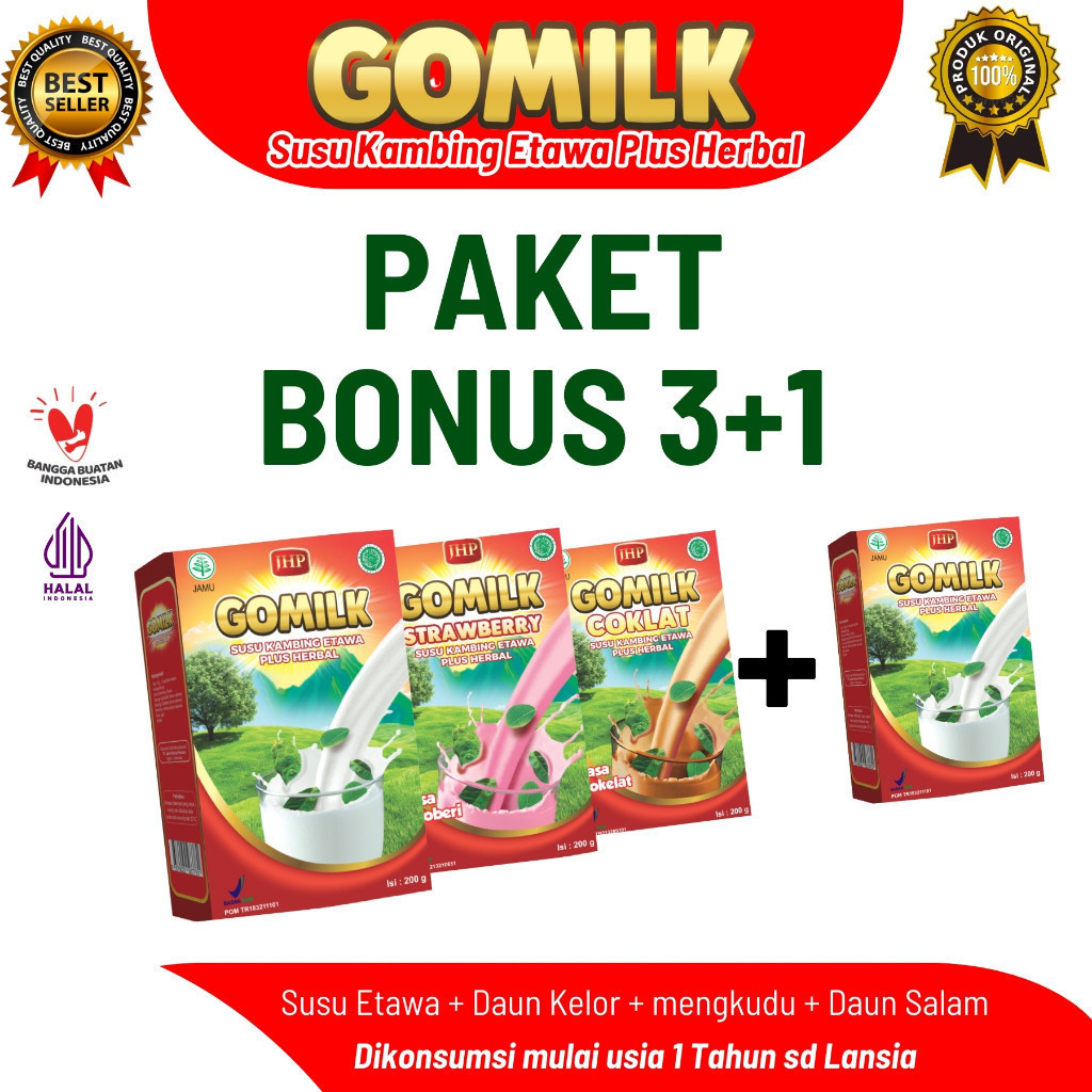 

GOMILK Susu Etawa Herbal Paket Bonus Paling Best Seller