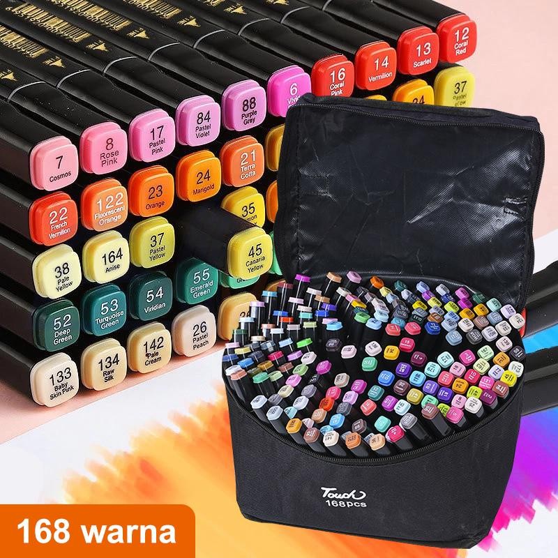 

Touch 168 Warna Marker Sketsa Spidol Umum General Marker Set Animation Markers Pena