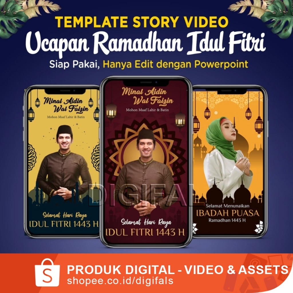 Template PPT Islami, Lebaran, Idul Adha, Idul Fitri/Ramadhan, dan Lainnya Video Kekinian Premuim - F