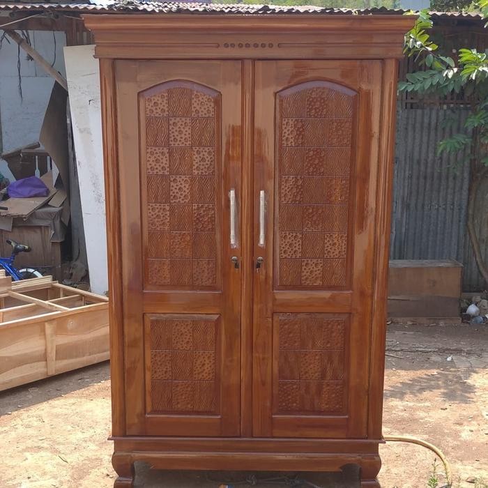 lemari pakaian pintu 2.kayu jati asli