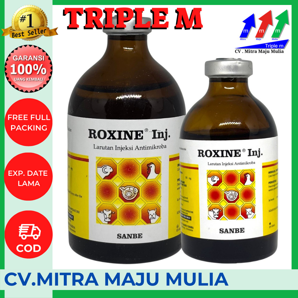 Roxine 50ml Roxine 100 ml Antibiotik Sapi Kambing dll Sanbe
